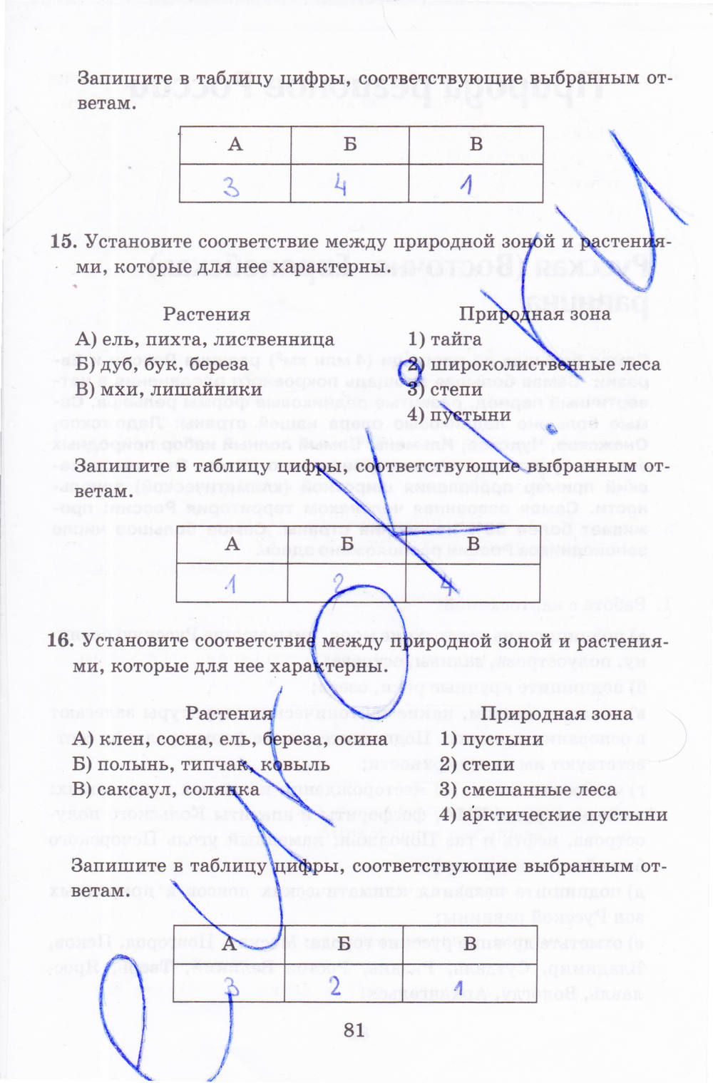 Рабочая тетрадь, 8 класс, Баринова, Дронов, 2005, задание: стр. 81