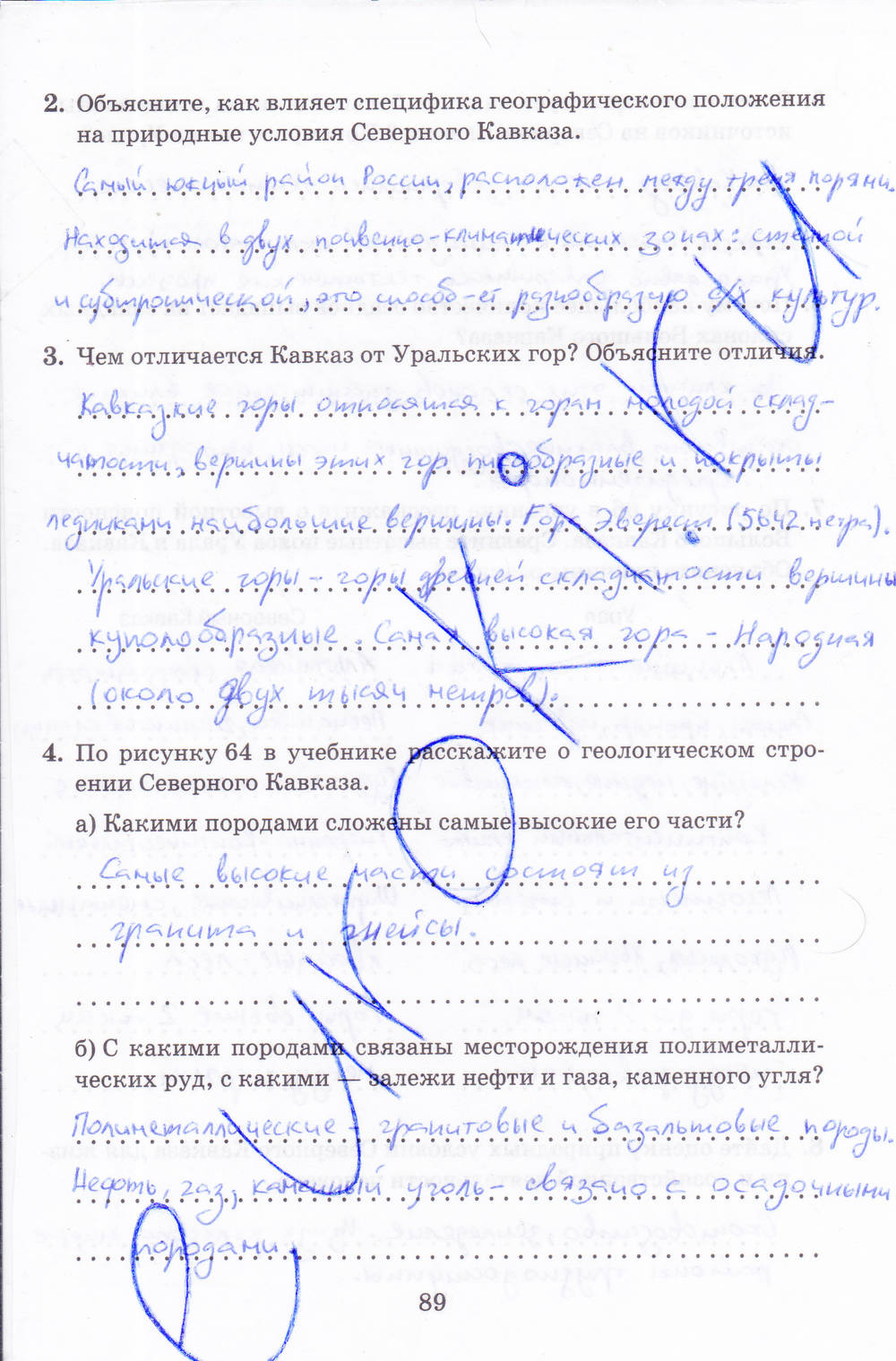 Рабочая тетрадь, 8 класс, Баринова, Дронов, 2005, задание: стр. 89