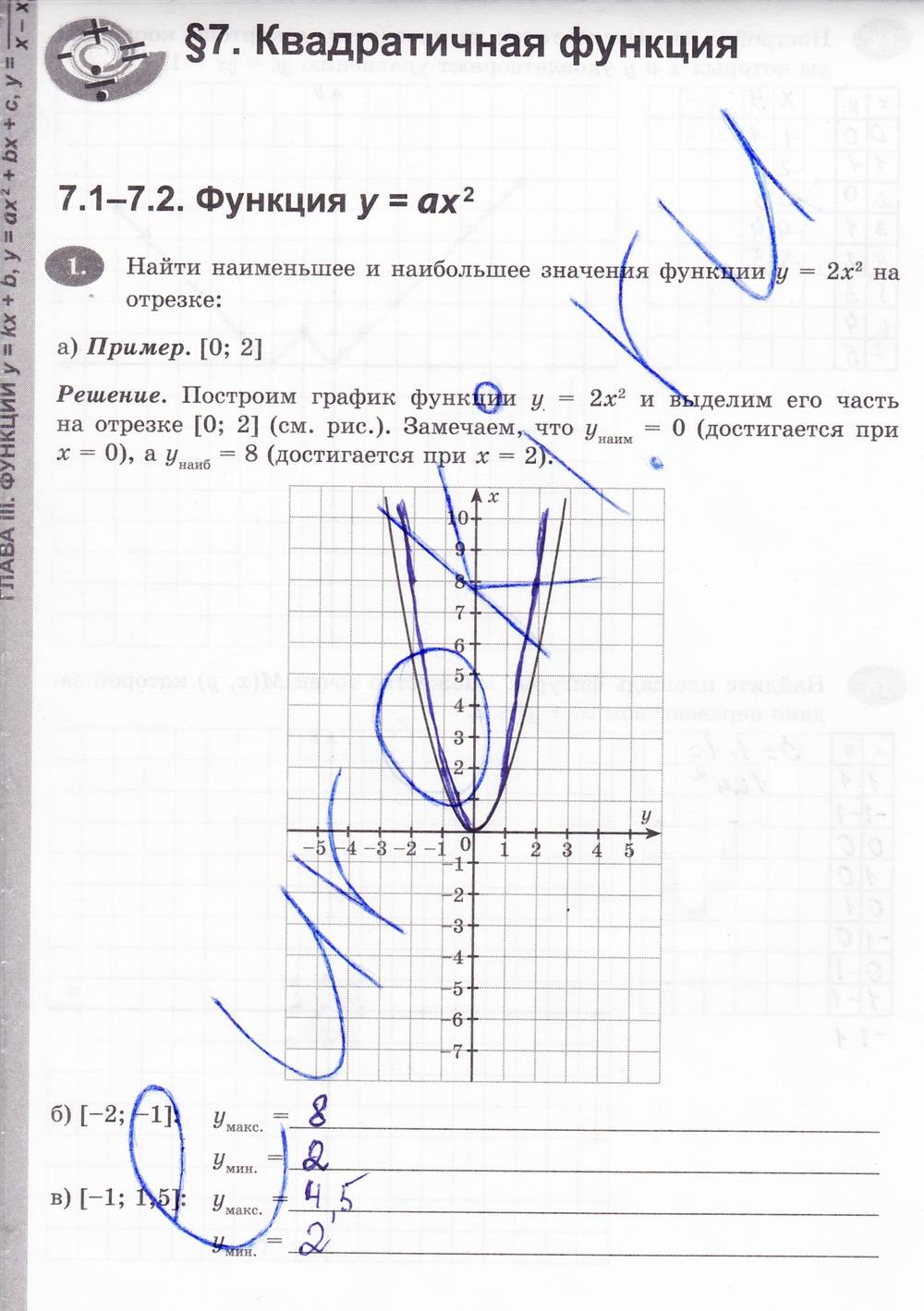 Рабочая тетрадь. К учебнику С.М. Никольский, 8 класс, Журавлев С.Г. Перепелкина Ю.В., 2013, задание: стр. 84