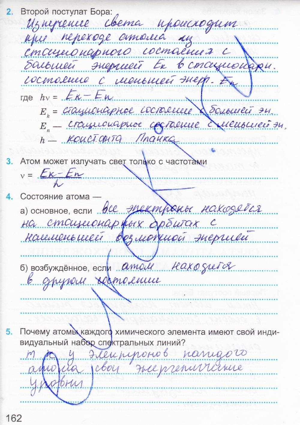 Рабочая тетрадь. К учебнику А.В. Перышкина, 9 класс, Касьянов В.А. Дмитриева В.Ф., 2014, задание: стр. 162