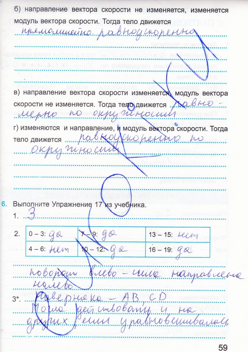 Рабочая тетрадь. К учебнику А.В. Перышкина, 9 класс, Касьянов В.А. Дмитриева В.Ф., 2014, задание: стр. 59