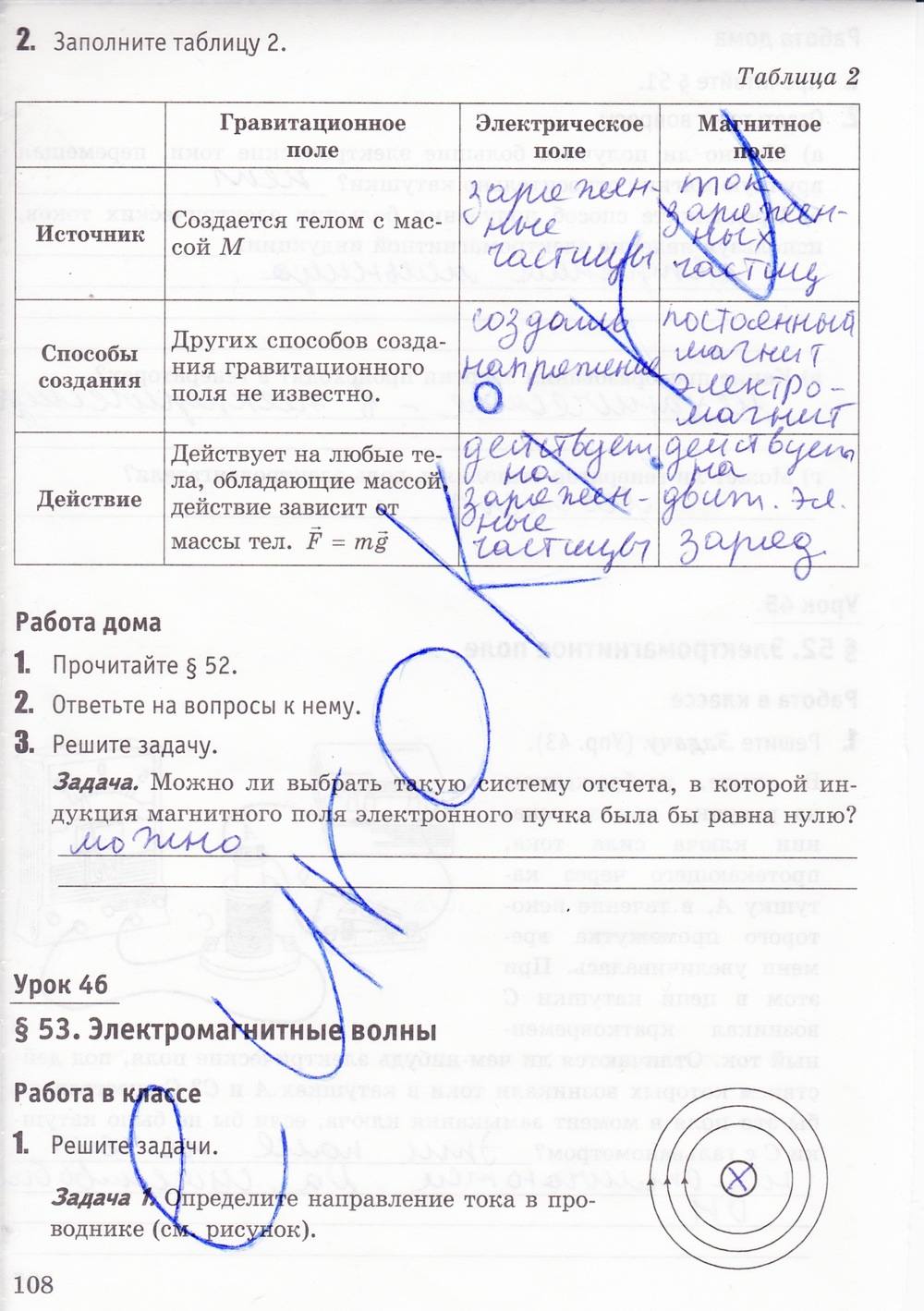 Рабочая тетрадь. К учебнику А.В. Перышкина, 9 класс, Минькова Р.Д., Иванова В.В., 2015, задание: стр. 108