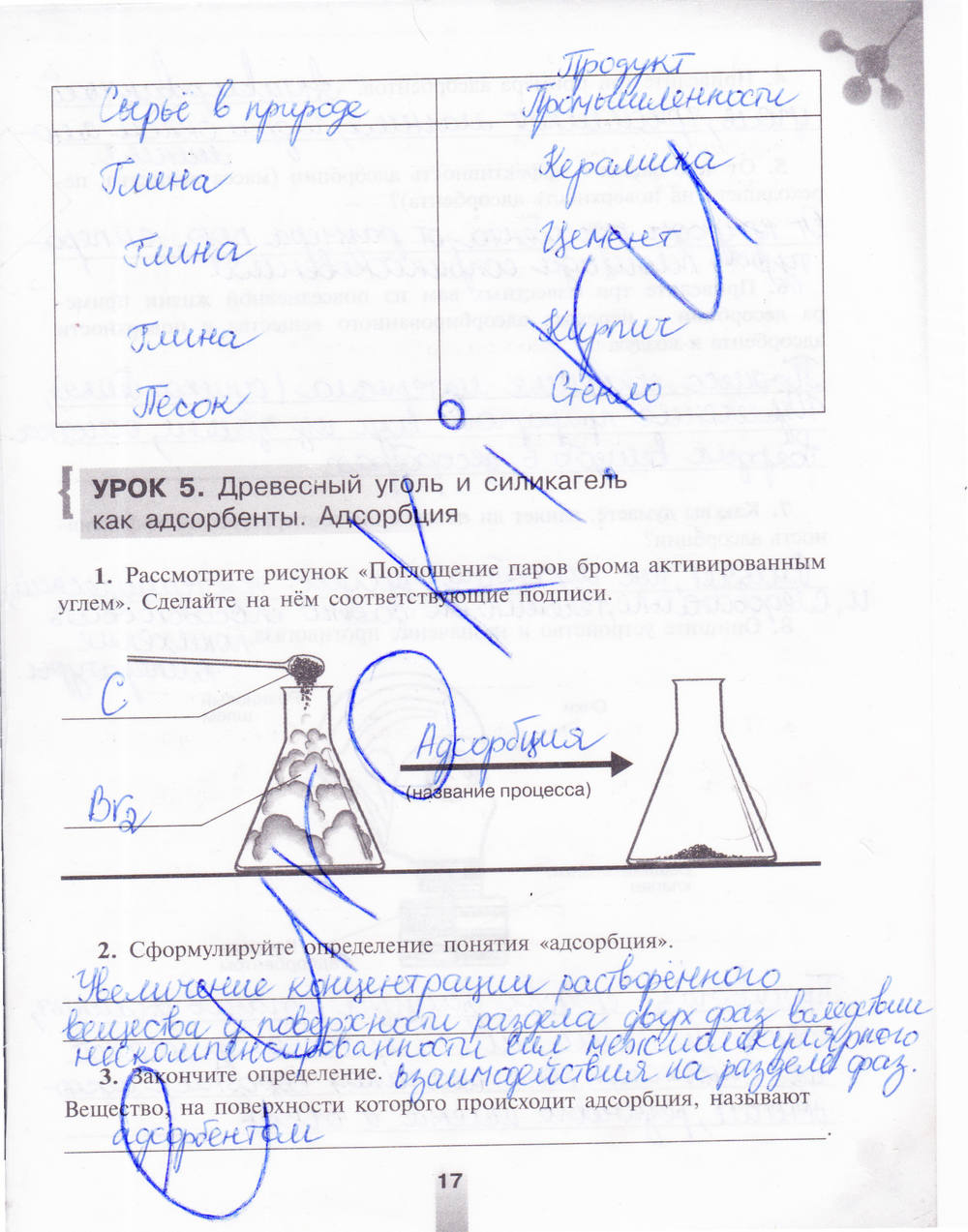 Рабочая тетрадь, 9 класс, Микитюк А.Д., 2011, задание: стр. 17
