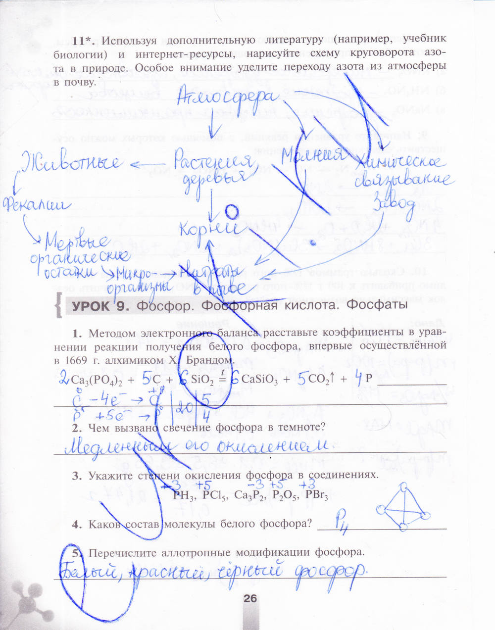 Рабочая тетрадь, 9 класс, Микитюк А.Д., 2011, задание: стр. 26