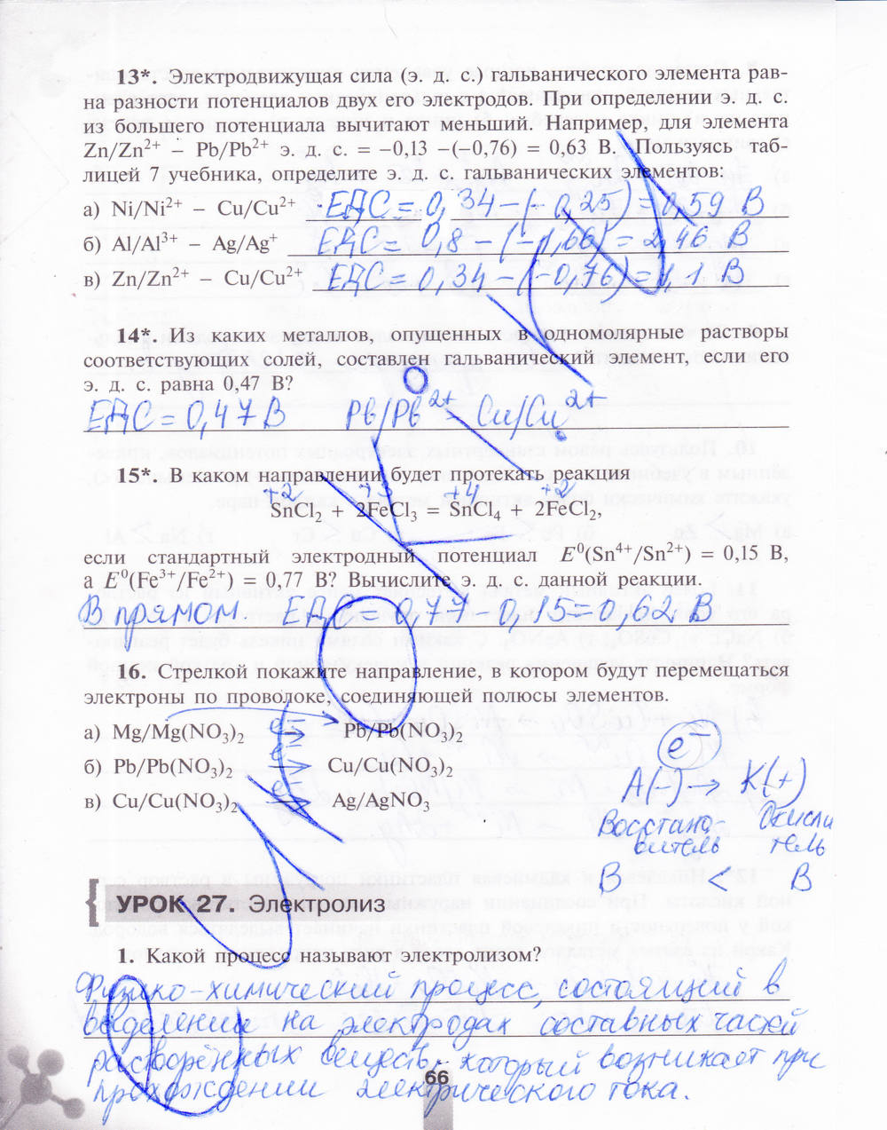 Рабочая тетрадь, 9 класс, Микитюк А.Д., 2011, задание: стр. 66