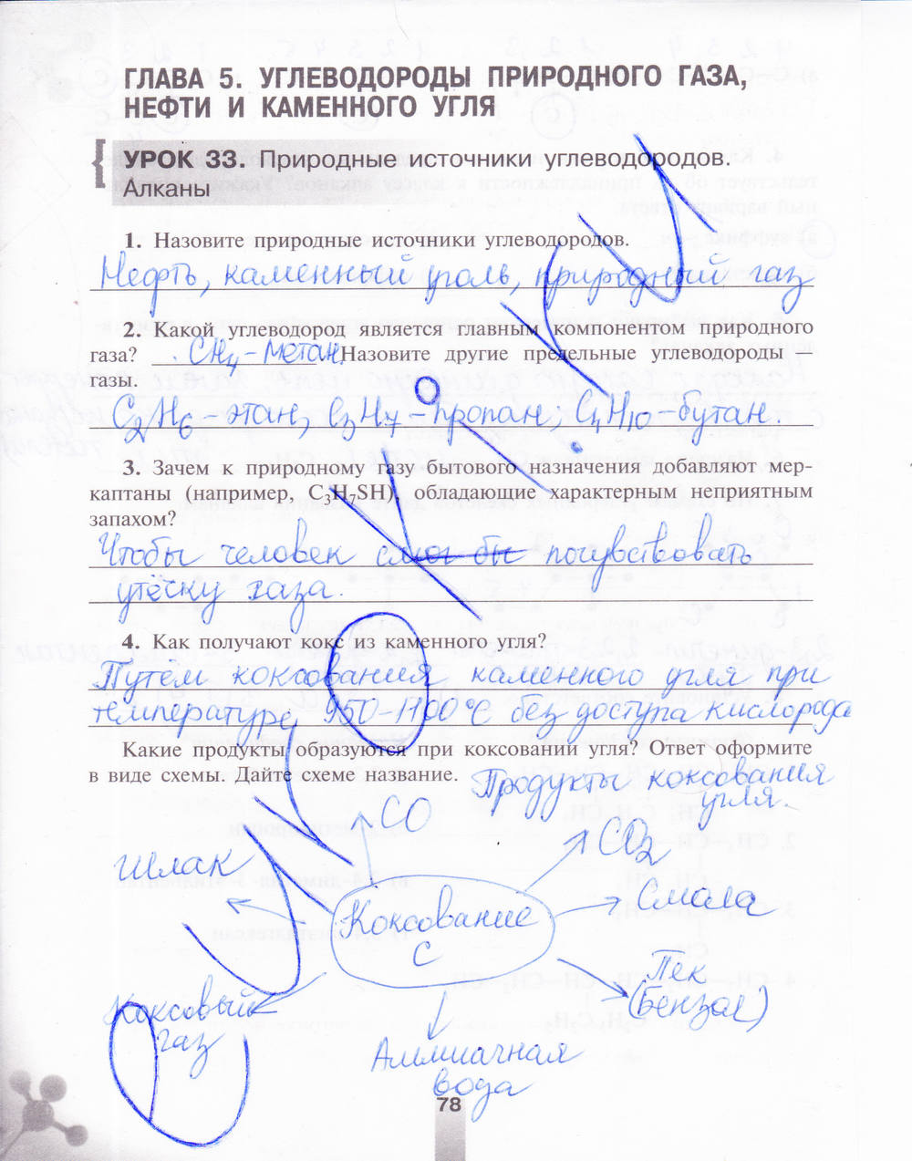 Рабочая тетрадь, 9 класс, Микитюк А.Д., 2011, задание: стр. 78