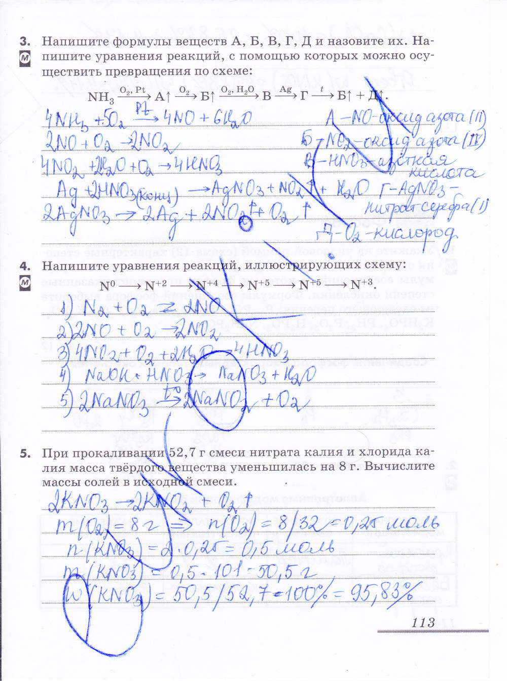 Рабочая тетрадь, 9 класс, Еремин В.В. Дроздов А.А. Шипарева Г.А., 2015, задание: стр. 113