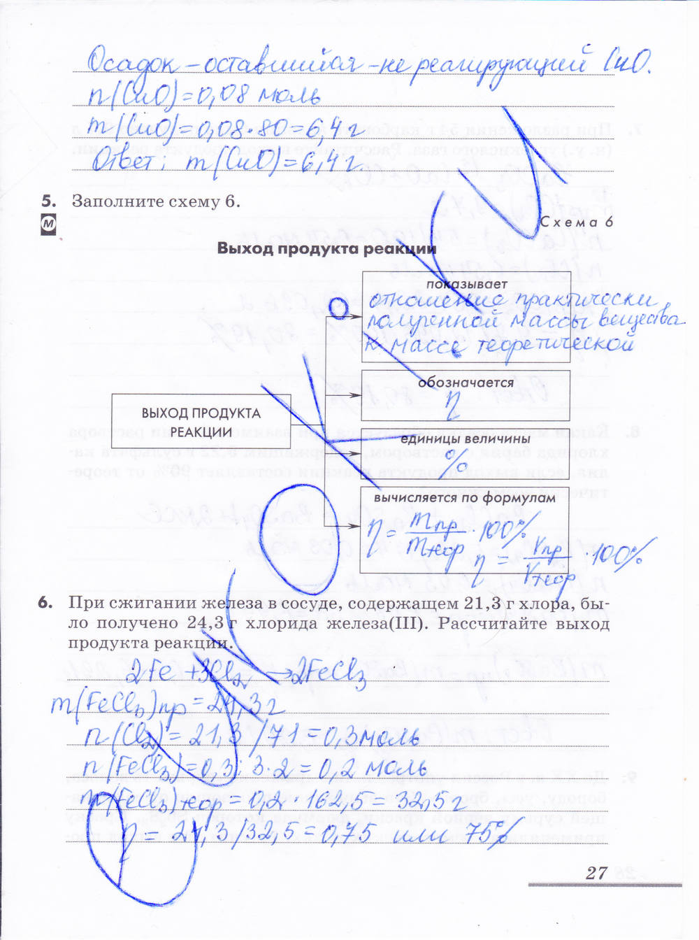 Рабочая тетрадь, 9 класс, Еремин В.В. Дроздов А.А. Шипарева Г.А., 2015, задание: стр. 27