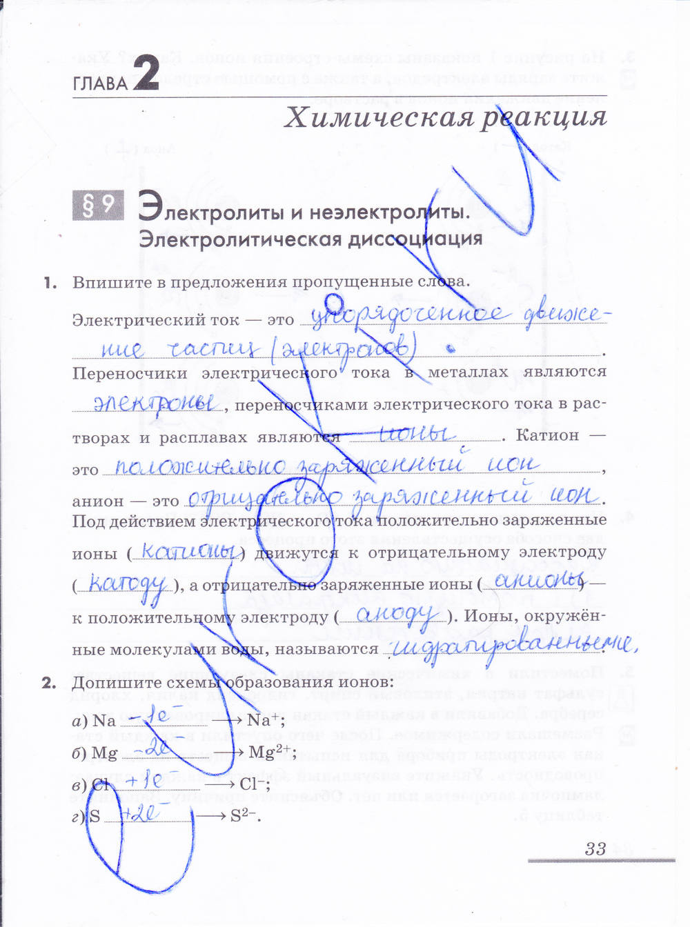 Рабочая тетрадь, 9 класс, Еремин В.В. Дроздов А.А. Шипарева Г.А., 2015, задание: стр. 33