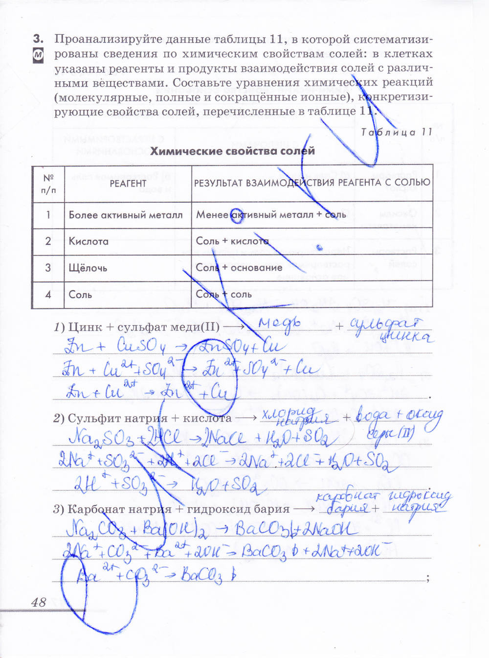 Рабочая тетрадь, 9 класс, Еремин В.В. Дроздов А.А. Шипарева Г.А., 2015, задание: стр. 48