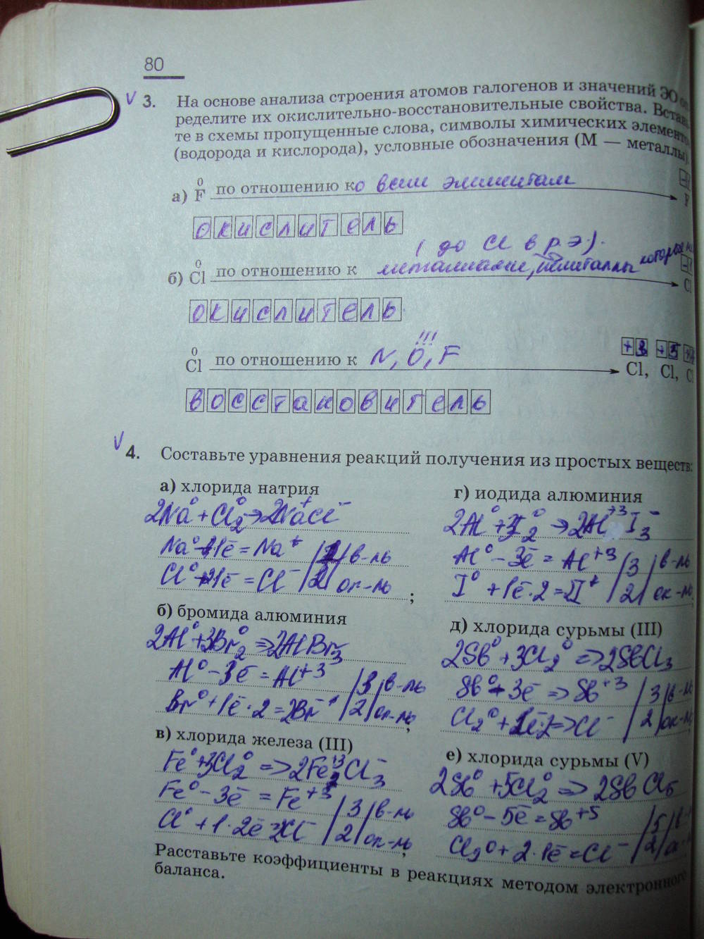 Рабочая тетрадь, 9 класс, Габриелян О.С. Яшукова А.В., 2009, задание: стр. 80