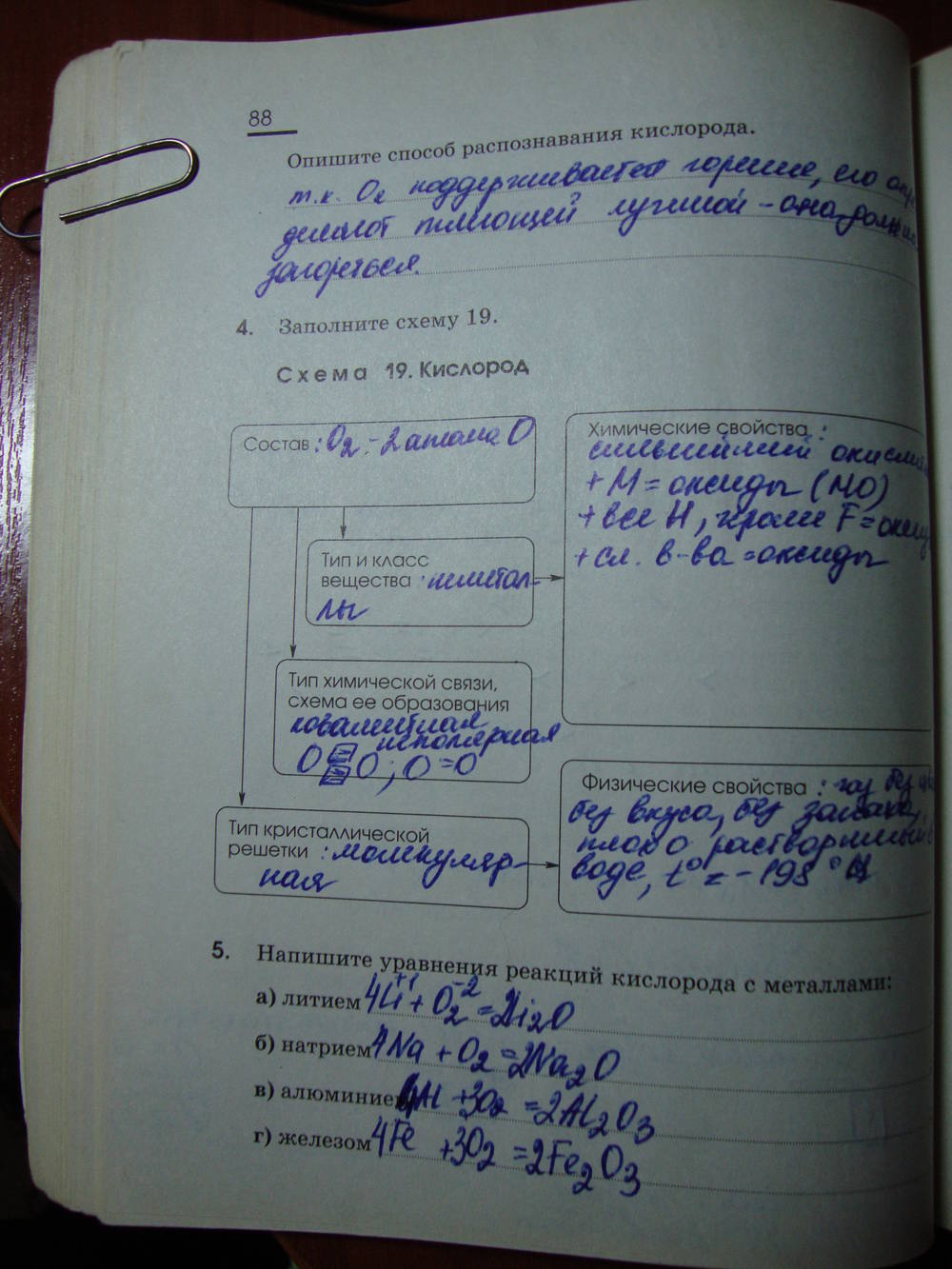 Рабочая тетрадь, 9 класс, Габриелян О.С. Яшукова А.В., 2009, задание: стр. 88