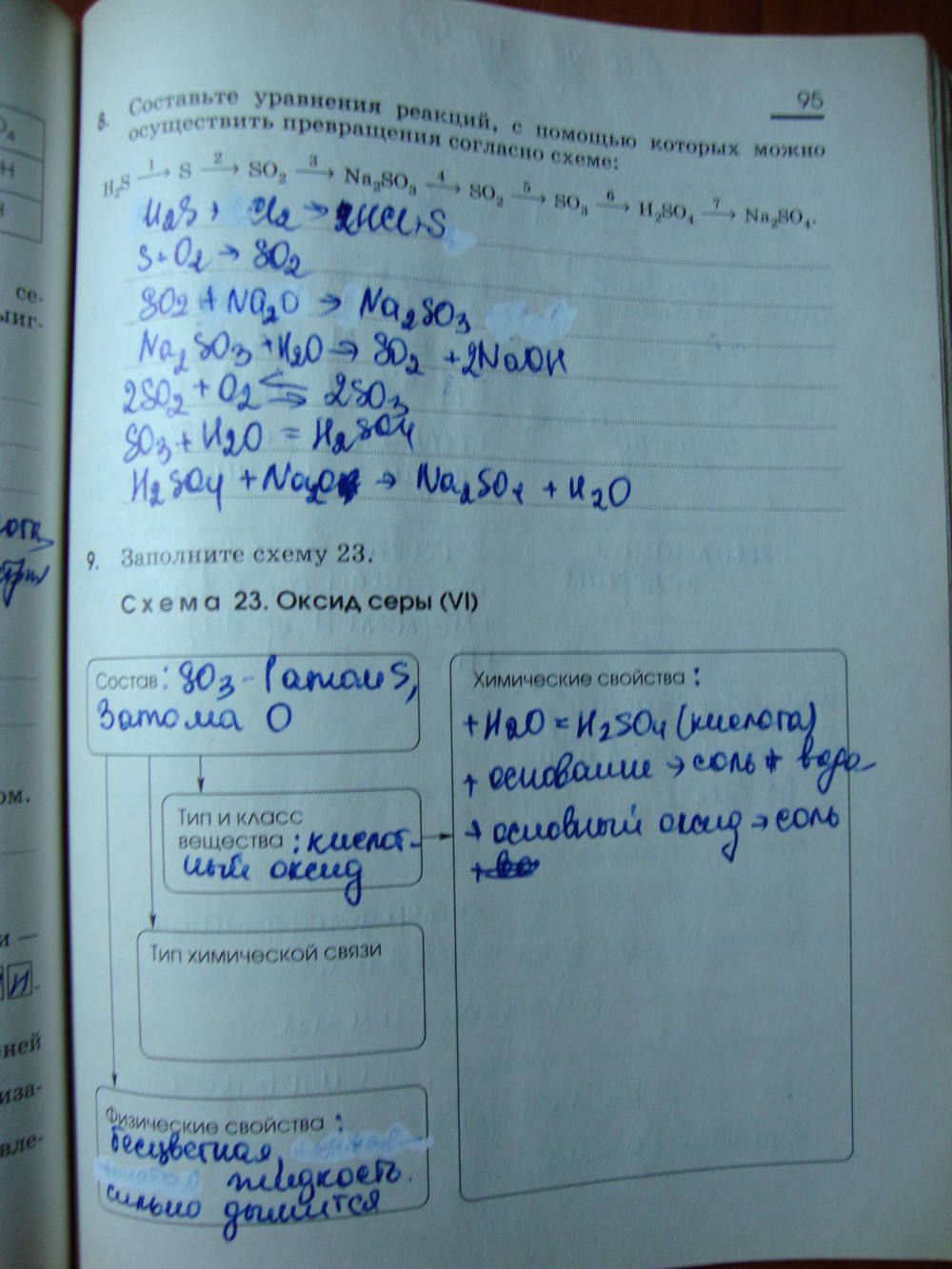 Рабочая тетрадь, 9 класс, Габриелян О.С. Яшукова А.В., 2009, задание: стр. 95