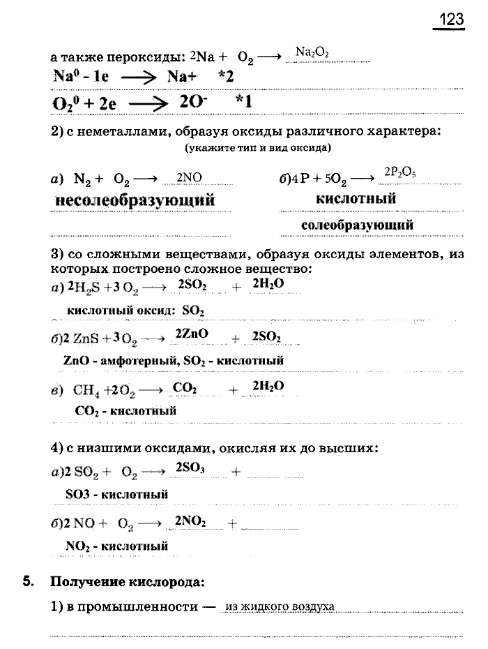 Рабочая тетрадь, 9 класс, Габриелян, Сладков, 2014, задача: 123