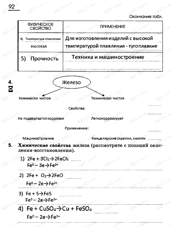 Рабочая тетрадь, 9 класс, Габриелян, Сладков, 2014, задача: 92