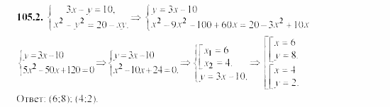 Сборник заданий, 9 класс, Кузнецова, Бунимович, 2002, Уравнения и системы уравнений Задание: 105-2