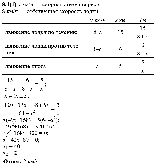 Сборник заданий для подготовки к ГИА, 9 класс, Кузнецова Л.В., 2007-2011, Раздел II Задание: 8.4(1)