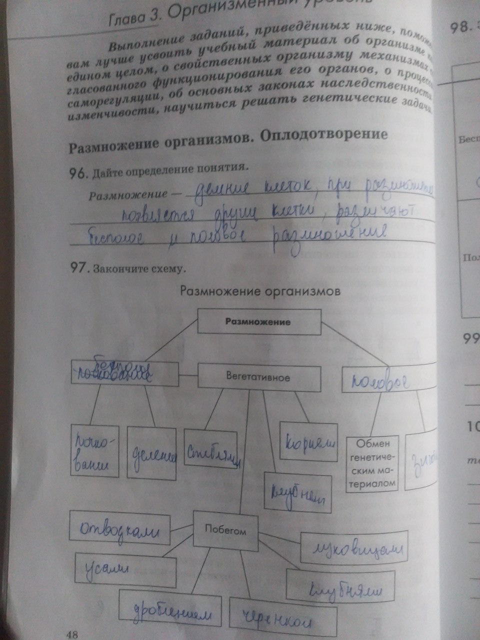Рабочая тетрадь. Введение в общую биологию, 9 класс, Пасечник В.В., Швецов Г.Г., 2011, задание: Стр. 48