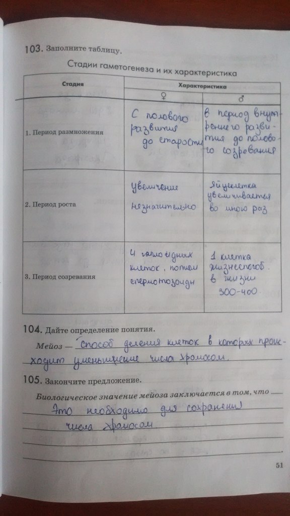 Рабочая тетрадь. Введение в общую биологию, 9 класс, Пасечник В.В., Швецов Г.Г., 2011, задание: Стр. 51
