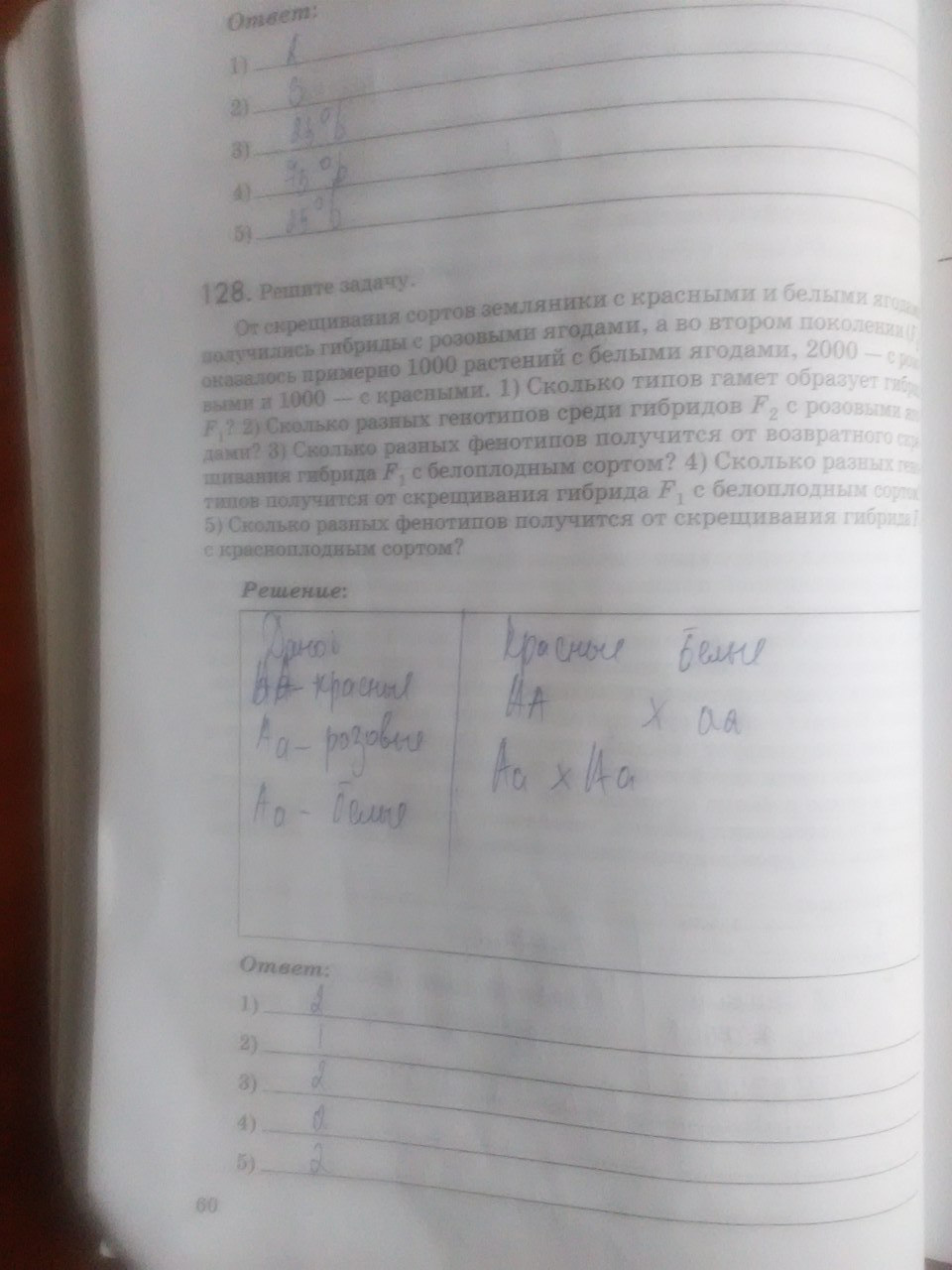 Рабочая тетрадь. Введение в общую биологию, 9 класс, Пасечник В.В., Швецов Г.Г., 2011, задание: Стр. 60