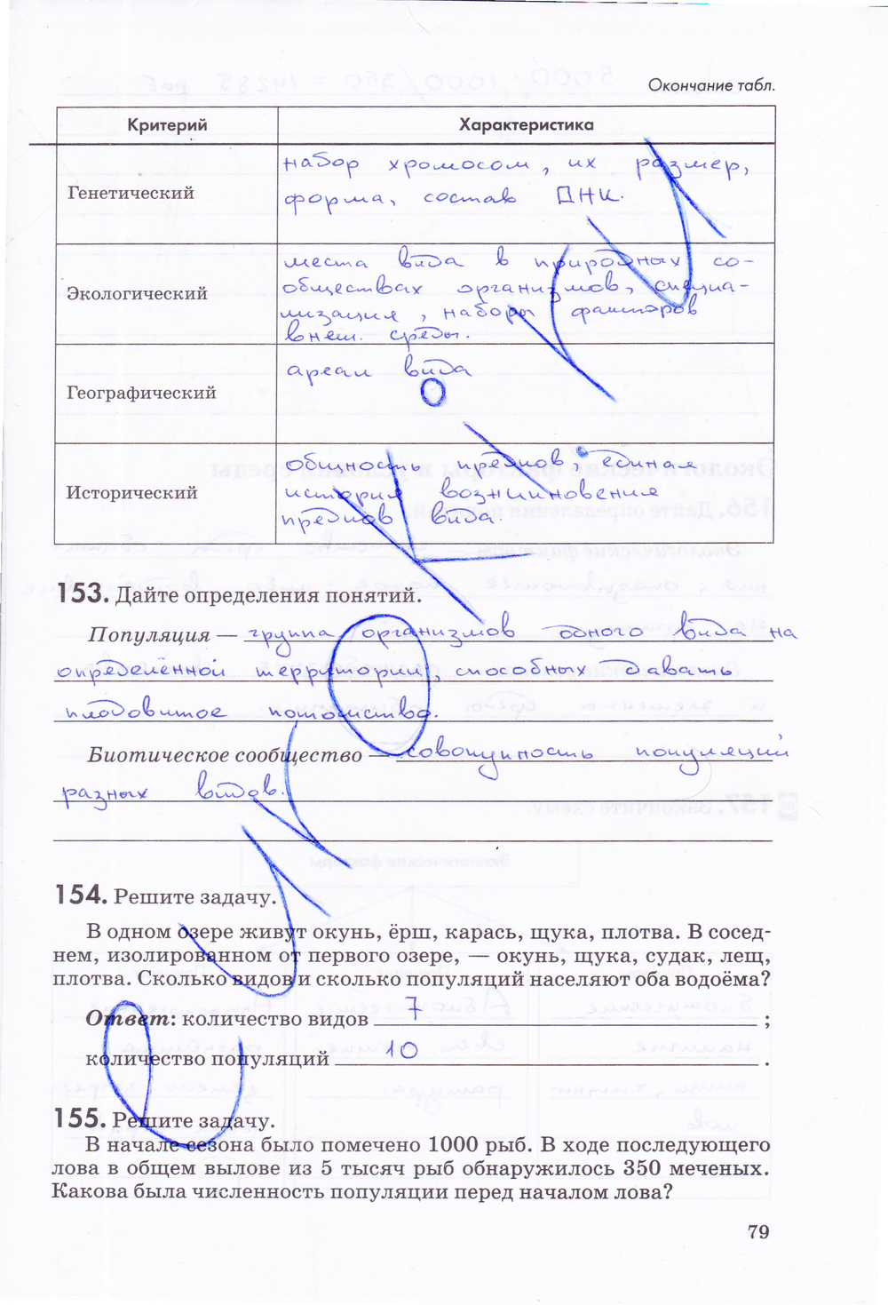 Рабочая тетрадь, 9 класс, Пасечник В.В., Швецов Г.Г., 2014, задание: стр. 79