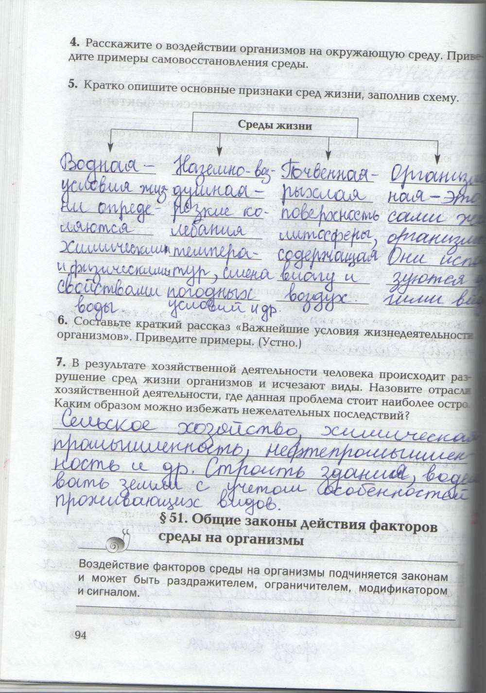 Рабочая тетрадь, 9 класс, Козлова Т.А. Кучменко В.С., 2013, задание: стр. 94