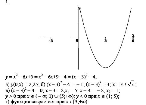 Дидактические материалы, 9 класс, Макарычев Ю. Н. Миндюк Н. Г., 2013 - 2015, Контрольные работы, К-2, Вариант 1 Задание: 1