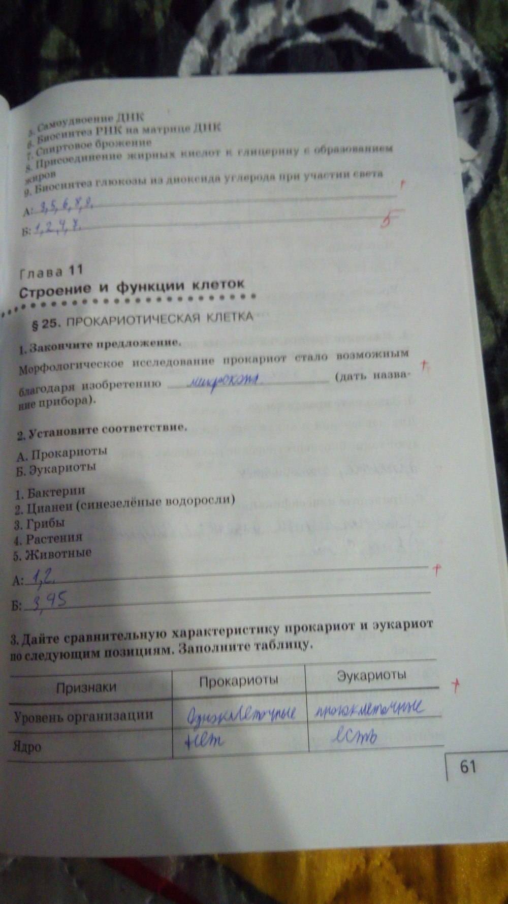 Рабочая тетрадь, 9 класс, Цибулевский А.Ю., 2016, задание: стр. 61