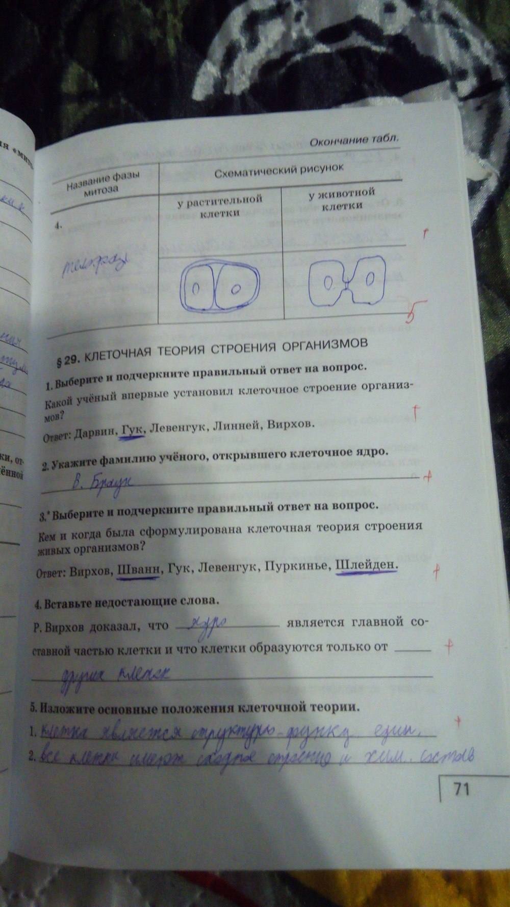 Рабочая тетрадь, 9 класс, Цибулевский А.Ю., 2016, задание: стр. 71