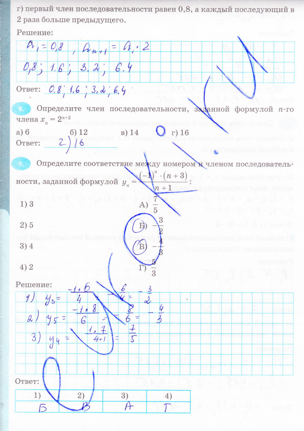 Рабочая тетрадь. К учебнику А.Г. Мордковича, 9 класс, Ключникова Е.М. Комиссарова И.В., 2013, задание: стр. 116
