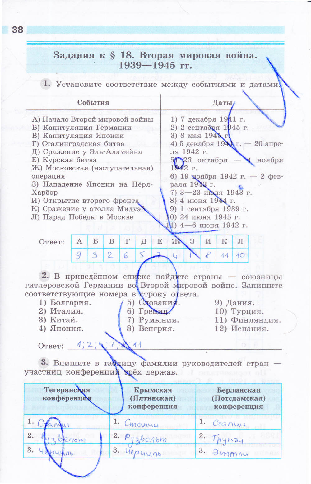 Рабочая тетрадь, 9 класс, Сороко-Цюпа О. С., Сороко-Цюпа А. О., 2015, задание: стр. 38