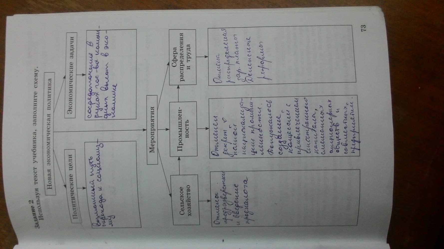 Рабочая тетрадь. Часть 1, 9 класс, Данилов, Косулина, 2015, задача: Стр. 73