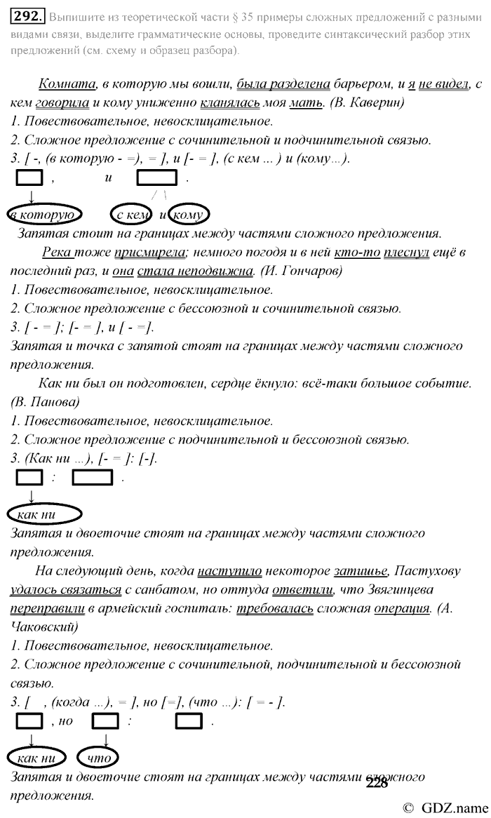 Русский язык, 9 класс, Разумовская, Львова, 2011, задание: 292