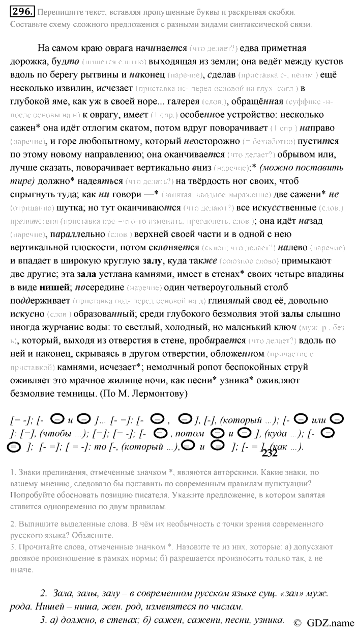 Русский язык, 9 класс, Разумовская, Львова, 2011, задание: 296
