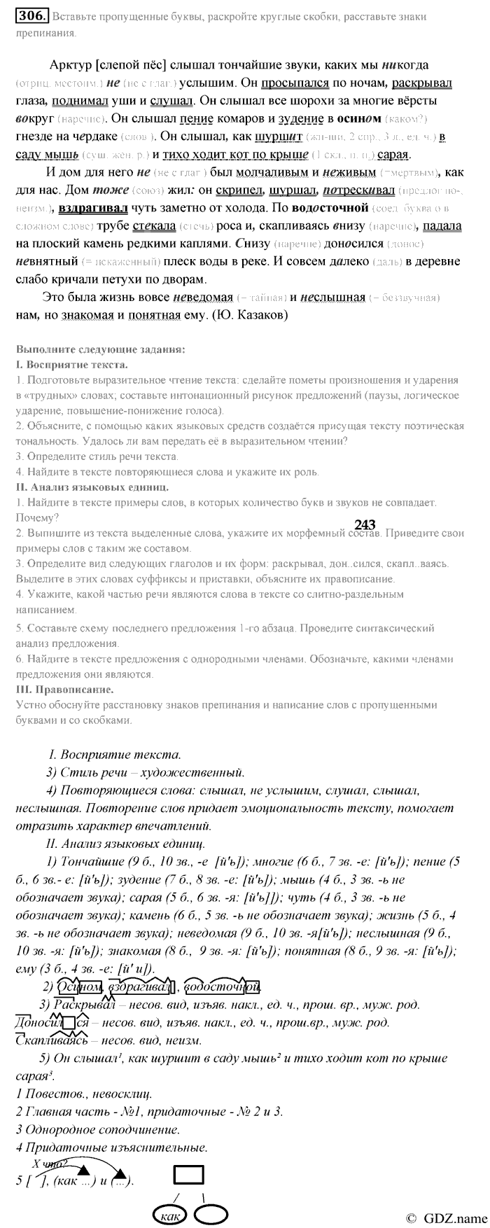 Русский язык, 9 класс, Разумовская, Львова, 2011, задание: 306