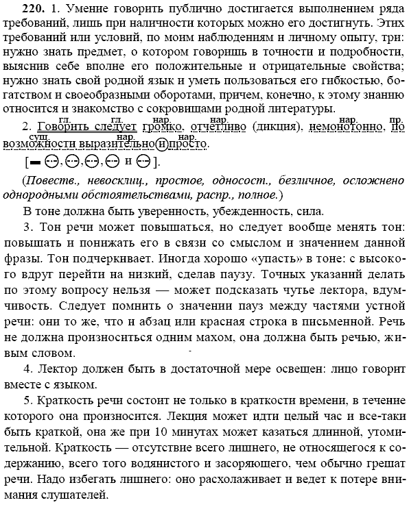 Русский язык, 9 класс, Тростенцова Л.А. Ладыженская Т.А., 2013 - 2015, задание: 220