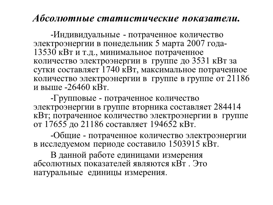 Статистика потребления электроэнергии ЗАО Росси