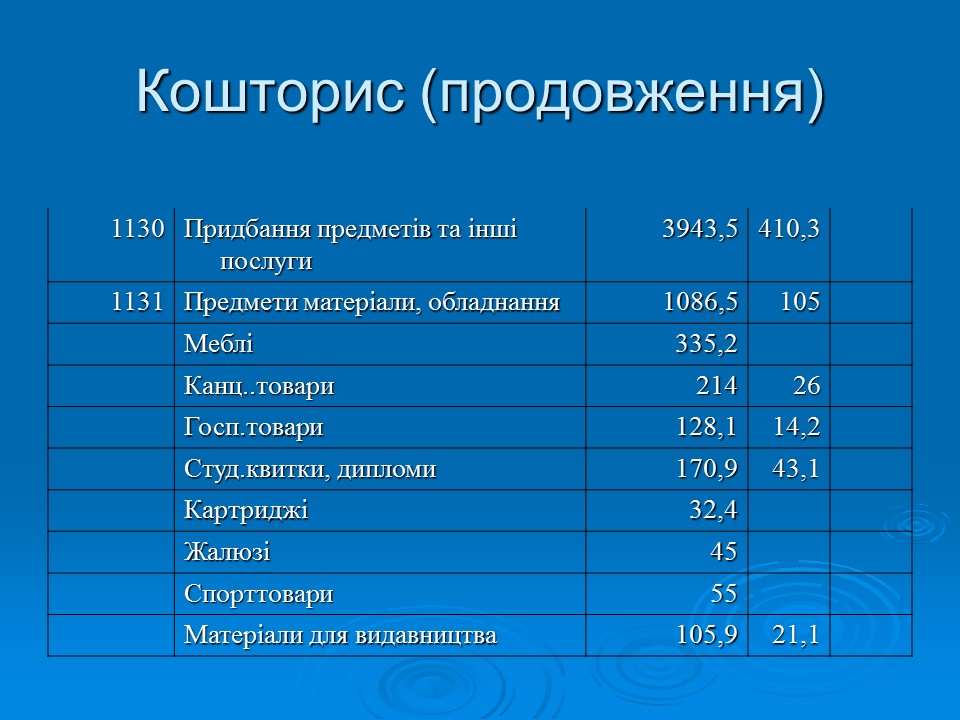 Фінансово-економічне життя вищих навчальних закладів