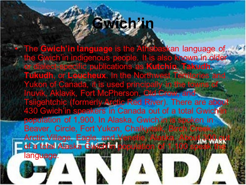 Local languages of Canada