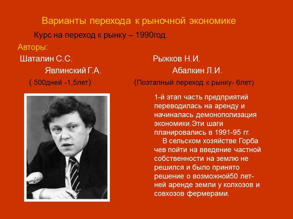 Экономические реформы перестройки