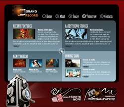Designing a website for a new company "Grand Record" cinema