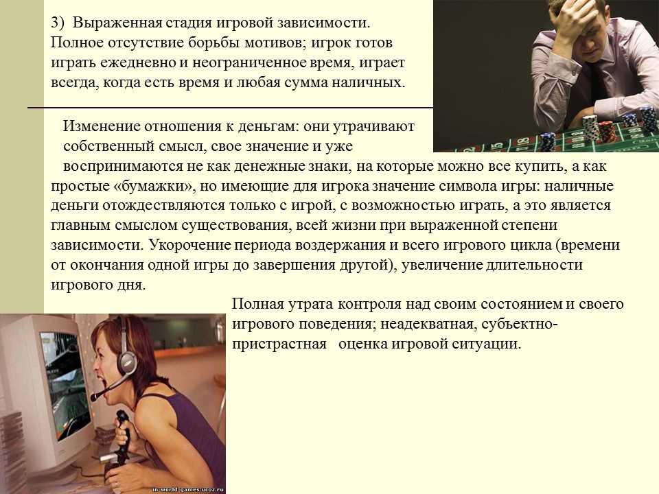 Презентация на тему игровая зависимость